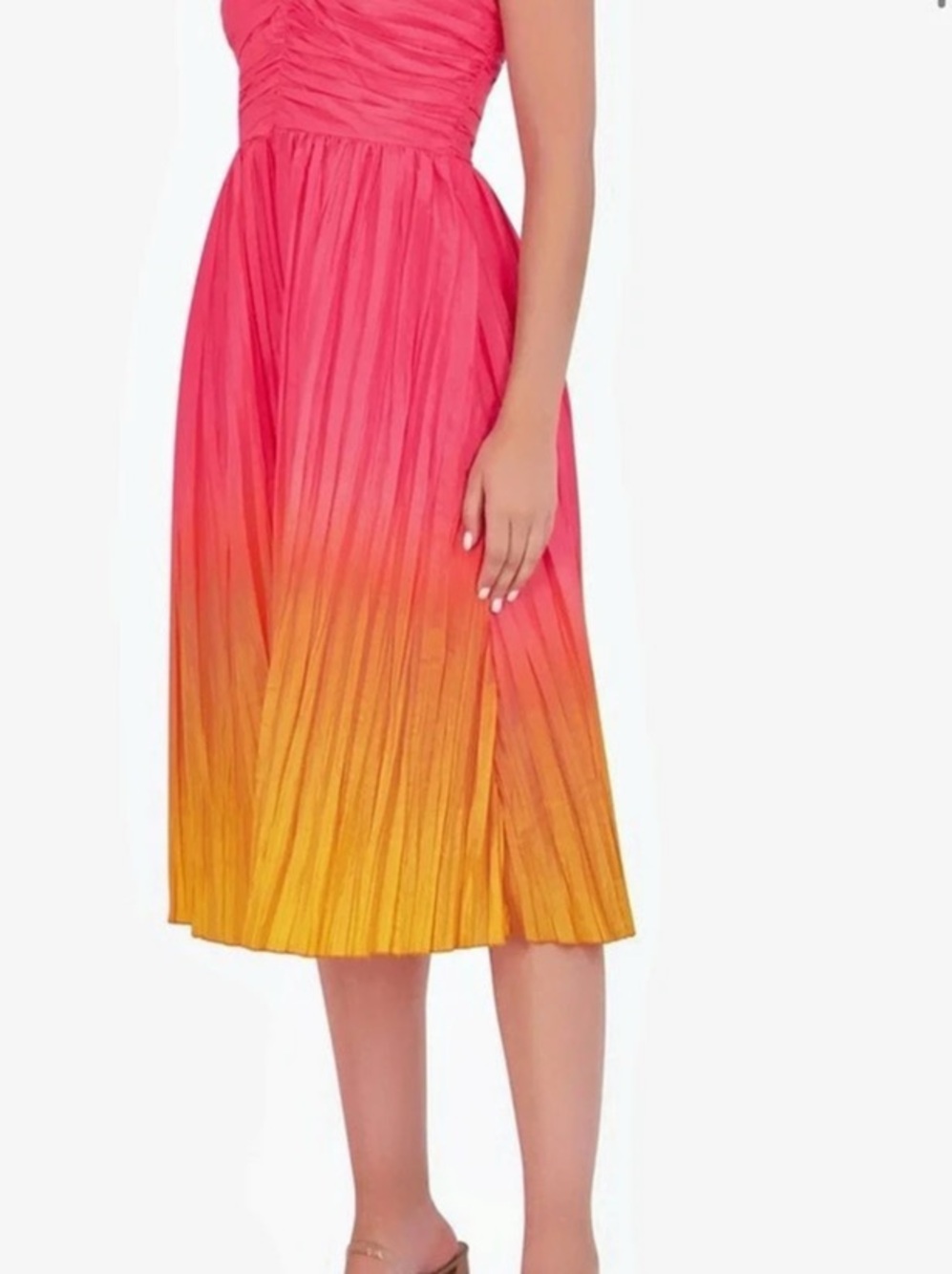 Vince Camuto Color Block Midi Dress in Pink & Orange NWT